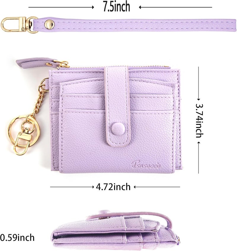 TSNSOEEO Keychain Wallet Wristlet Small Credit Card Holder Bracelet Key Chain Purse Bangle Tassel Beads Key Rings for Women - Image 2